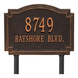 Whitehall Williamsburg Standard Lawn 2-Line Personalized Address Plaque - Oil-Rubbed Bronze