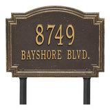 Whitehall Williamsburg Standard Lawn 2-Line Personalized Address Plaque - Bronze/Gold