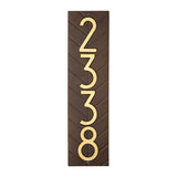 Whitehall Modern Herringbone Vertical Standard Wall 1-Line Personalized Address Plaque - Aged Bronze/Gold