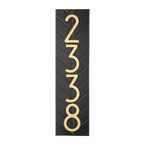 Whitehall Modern Herringbone Vertical Standard Wall 1-Line Personalized Address Plaque - Black/Gold