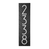 Whitehall Modern Herringbone Vertical Standard Wall 1-Line Personalized Address Plaque - Black/Silver
