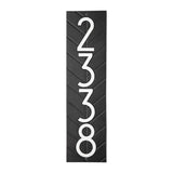 Whitehall Modern Herringbone Vertical Standard Wall 1-Line Personalized Address Plaque - Black/White