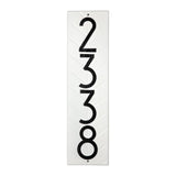 Whitehall Modern Herringbone Vertical Standard Wall 1-Line Personalized Address Plaque - White/Black