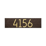 Whitehall Modern Herringbone Horizontal Standard Wall 1-Line Personalized Address Plaque - Aged Bronze/Gold