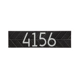Whitehall Modern Herringbone Horizontal Standard Wall 1-Line Personalized Address Plaque - Black/Silver