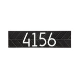 Whitehall Modern Herringbone Horizontal Standard Wall 1-Line Personalized Address Plaque - Black/White