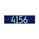 Whitehall Modern Herringbone Horizontal Standard Wall 1-Line Personalized Address Plaque - Dark Blue/White