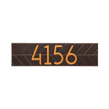 Whitehall Modern Herringbone Horizontal Standard Wall 1-Line Personalized Address Plaque - Oil-Rubbed Bronze