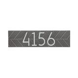 Whitehall Modern Herringbone Horizontal Standard Wall 1-Line Personalized Address Plaque - Pewter/Silver