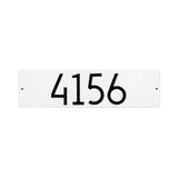 Whitehall Modern Herringbone Horizontal Standard Wall 1-Line Personalized Address Plaque - White/Black