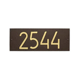 Whitehall Mid-Century Modern Rectangle Standard Wall 1-Line Personalized Address Plaque - Aged Bronze/Gold
