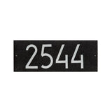 Whitehall Mid-Century Modern Rectangle Standard Wall 1-Line Personalized Address Plaque - Black/Silver