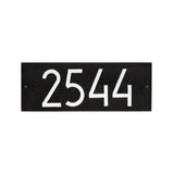 Whitehall Mid-Century Modern Rectangle Standard Wall 1-Line Personalized Address Plaque - Black/White