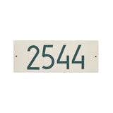 Whitehall Mid-Century Modern Rectangle Standard Wall 1-Line Personalized Address Plaque - Coastal Green
