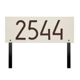 Whitehall Mid-Century Modern Rectangle Standard Lawn 1-Line Personalized Address Plaque - Coastal Clay
