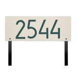 Whitehall Mid-Century Modern Rectangle Standard Lawn 1-Line Personalized Address Plaque - Coastal Green