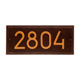 Whitehall Double Line Modern Font Rectangle Estate Wall 1-Line Personalized Address Plaque - Antique Copper