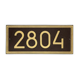 Whitehall Double Line Modern Font Rectangle Estate Wall 1-Line Personalized Address Plaque - Aged Bronze/Gold