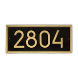 Whitehall Double Line Modern Font Rectangle Estate Wall 1-Line Personalized Address Plaque - Black/Gold