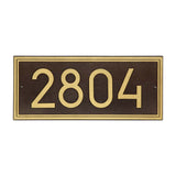 Whitehall Double Line Modern Font Rectangle Estate Wall 1-Line Personalized Address Plaque - Dark Bronze/Gold