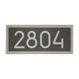 Whitehall Double Line Modern Font Rectangle Estate Wall 1-Line Personalized Address Plaque - Pewter/Silver