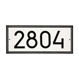 Whitehall Double Line Modern Font Rectangle Estate Wall 1-Line Personalized Address Plaque - White/Black