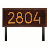 Whitehall Double Line Modern Font Rectangle Estate Lawn 1-Line Personalized Address Plaque - Antique Copper