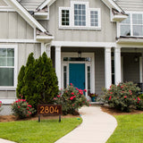 Whitehall Double Line Modern Font Rectangle Estate Lawn 1-Line Personalized Address Plaque - lifestyle