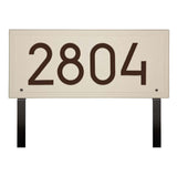 Whitehall Double Line Modern Font Rectangle Estate Lawn 1-Line Personalized Address Plaque - Coastal Clay