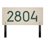 Whitehall Double Line Modern Font Rectangle Estate Lawn 1-Line Personalized Address Plaque - Coastal Green