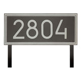Whitehall Double Line Modern Font Rectangle Estate Lawn 1-Line Personalized Address Plaque - Pewter/Silver