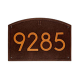 Whitehall Cape Charles Modern Font Estate Wall 1-Line Personalized Address Plaque - Antique Copper