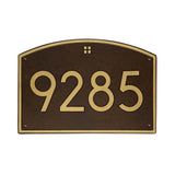Whitehall Cape Charles Modern Font Estate Wall 1-Line Personalized Address Plaque - Aged Bronze/Gold
