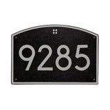 Whitehall Cape Charles Modern Font Estate Wall 1-Line Personalized Address Plaque - Black/Silver