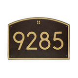 Whitehall Cape Charles Modern Font Estate Wall 1-Line Personalized Address Plaque - Dark Bronze/Gold
