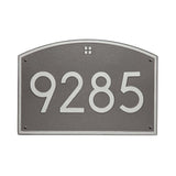 Whitehall Cape Charles Modern Font Estate Wall 1-Line Personalized Address Plaque - Pewter/Silver