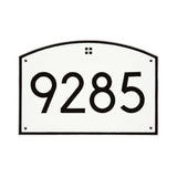 Whitehall Cape Charles Modern Font Estate Wall 1-Line Personalized Address Plaque - White/Black