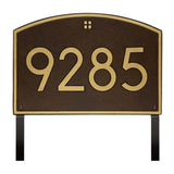 Whitehall Cape Charles Modern Font Estate Lawn 1-Line Personalized Address Plaque - Aged Bronze/Gold