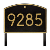 Whitehall Cape Charles Modern Font Estate Lawn 1-Line Personalized Address Plaque - Black/Gold