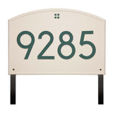 Whitehall Cape Charles Modern Font Estate Lawn 1-Line Personalized Address Plaque - Coastal Green