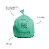MyEcoWorld® Small 3 Gallon Compostable Food Waste Bags - 1 Box / 25 Count