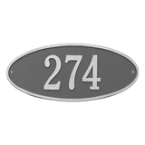 Whitehall Madison Oval Standard Wall 1-Line Personalized Address Plaque - Pewter/Silver