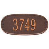 Whitehall Oval Plaque Standard Wall 1-Line Personalized Address Plaque - Antique Copper