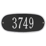 Whitehall Oval Plaque Standard Wall 1-Line Personalized Address Plaque - Black/Silver