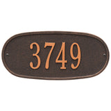 Whitehall Oval Plaque Standard Wall 1-Line Personalized Address Plaque - Oil-Rubbed Bronze