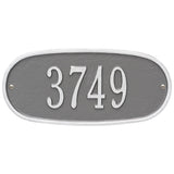 Whitehall Oval Plaque Standard Wall 1-Line Personalized Address Plaque - Pewter/Silver