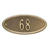 Whitehall Madison Oval Petite Wall 1-Line Personalized Address Plaque - Antique Brass