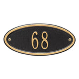 Whitehall Madison Oval Petite Wall 1-Line Personalized Address Plaque - Black/Gold