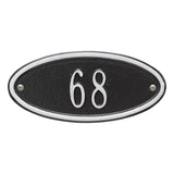 Whitehall Madison Oval Petite Wall 1-Line Personalized Address Plaque - Black/Silver
