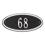 Whitehall Madison Oval Petite Wall 1-Line Personalized Address Plaque - Black/White